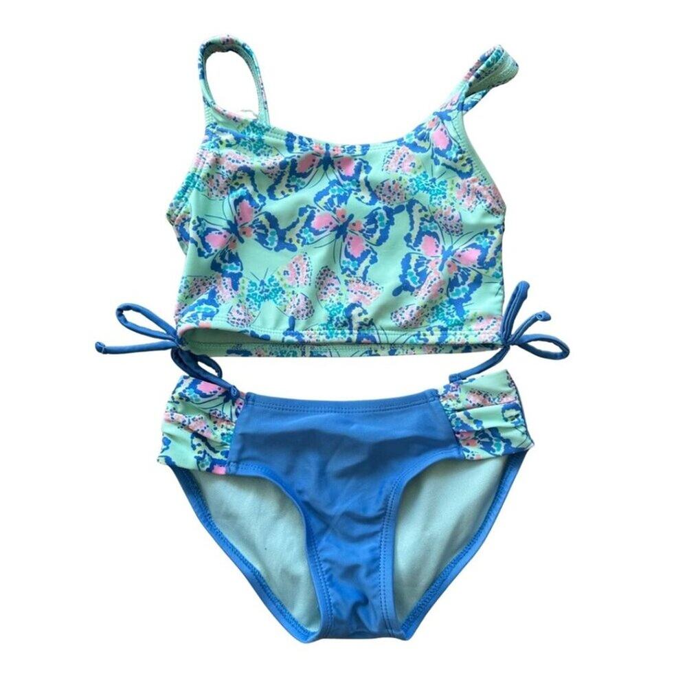 Cat & Jack Bikini 2pcs Blue Butterfly XS